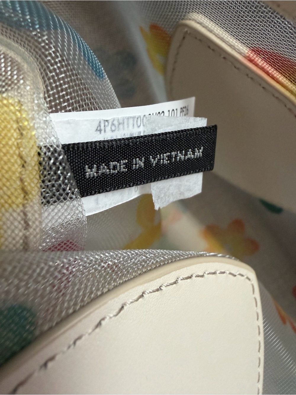Marc Jacobs Clear Tote with White Trim and Pastel Floral Print - Picture 3 of 3
